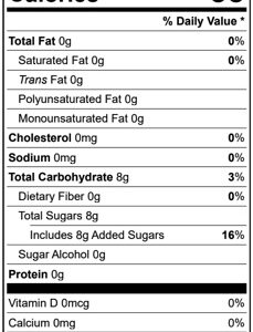 Cherry Jell Nutritional Fact red assorted